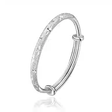 谧月珠宝 大气显年轻小众设计莫比乌斯环系列开口可调节轻奢素圈设计新中式国潮风满天星系列繁花似锦 合金 手镯 女款