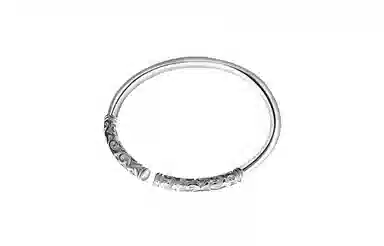 牧言 国潮复古做旧中式民族风简约小众设计高级感 立体十二生肖龙双响龙纹开口手饰 合金 双龙头手镯 男款