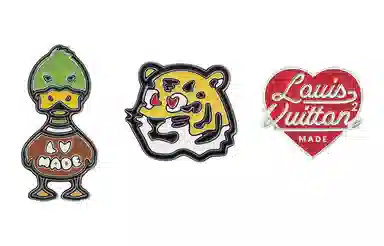 Louis Vuitton x Nigo Enamel Brooch Set Silver