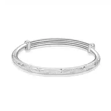 谧月珠宝 大气显年轻小众设计莫比乌斯环系列开口可调节轻奢素圈设计新中式国潮风满天星系列繁花似锦 合金 手镯 女款