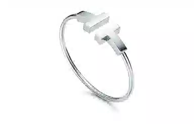 Tiffany & Co. T Series Wide Bangle 18K White Gold