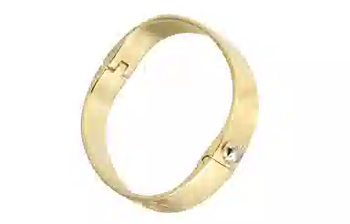 Louis Vuitton Monogram Engraved Brass Bracelet Gold