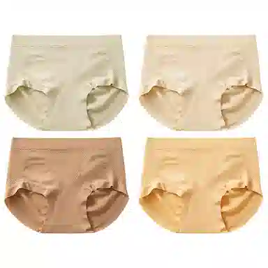二三二三 抗菌裆中腰无缝包臀舒适抗菌透气三角内裤 女款 组合装