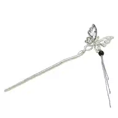 水中玉 蝴蝶流苏簪子女盘发发钗新中式古风马面裙钗子中国风头饰 发簪 女款