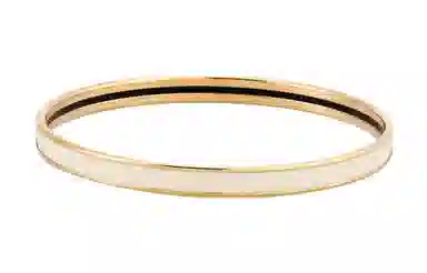 Hermes Enamel Letter Bracelet Rose Gold Cream