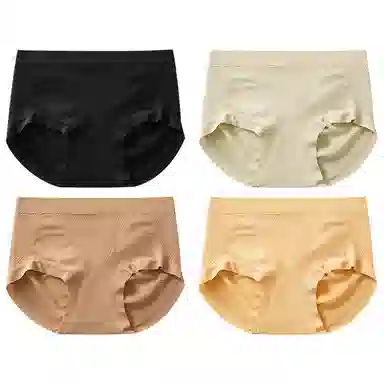 二三二三 抗菌裆中腰无缝包臀舒适抗菌透气三角内裤 女款 组合装