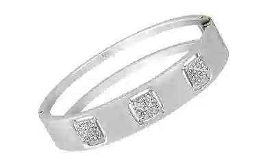 Swarovski Crystal Pyramid Bracelet Silver White