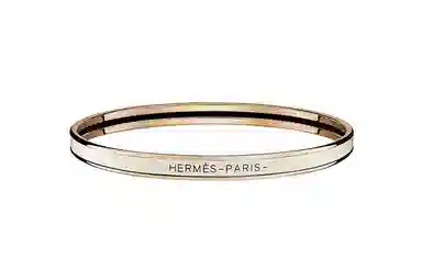 Hermes Enamel Letter Bracelet Rose Gold Cream