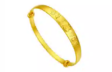 周六福 喜乐兔 岁岁平安宝宝款可调节 足金 按克计价 黄金手镯 儿童款
