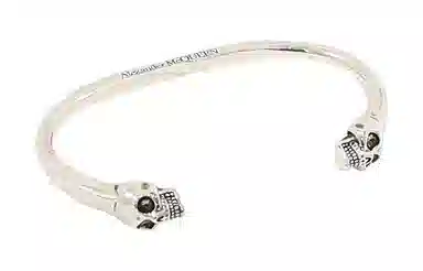 Alexander McQueen Double Skull Bracelet Silver