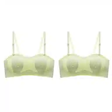 莫代尔 纯色简约抹胸吸湿排汗裸感舒适无痕轻薄透气防滑不闷汗软糯亲肤文胸 女款 组合装