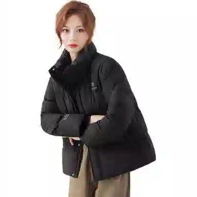 鸭鸭 加厚纯色立领短款羽绒服 女款