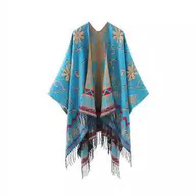 北极绒 民族风外搭斗篷新疆西藏云南旅游拍照披风 披肩 女款