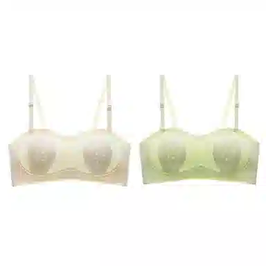 莫代尔 纯色简约抹胸吸湿排汗裸感舒适无痕轻薄透气防滑不闷汗软糯亲肤文胸 女款 组合装