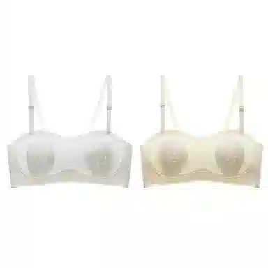 莫代尔 纯色简约抹胸吸湿排汗裸感舒适无痕轻薄透气防滑不闷汗软糯亲肤文胸 女款 组合装