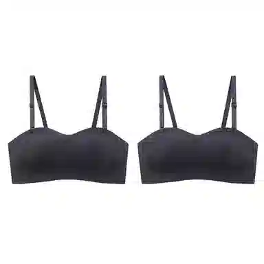 莫代尔 纯色简约抹胸吸湿排汗裸感舒适无痕轻薄透气防滑不闷汗软糯亲肤文胸 女款 组合装