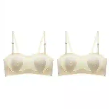 莫代尔 纯色简约抹胸吸湿排汗裸感舒适无痕轻薄透气防滑不闷汗软糯亲肤文胸 女款 组合装