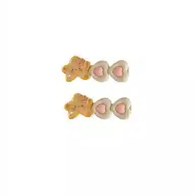 水中玉 黄色星星发卡发圈可爱夹子头饰气质橡皮筋高弹力耐用头绳扎头发绳 发夹 女款