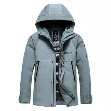 斯巴奴 加厚白鹅绒休闲连帽保暖羽绒服 男款