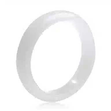 印象眸 白月光平安镯 新中式古风国潮精致轻奢优雅素净素圈白透 金丝玉 玉石手镯 女款 礼品 礼盒包装