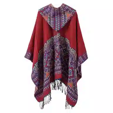 北极绒 旅行拍照穿搭民族风披风 披肩 女款