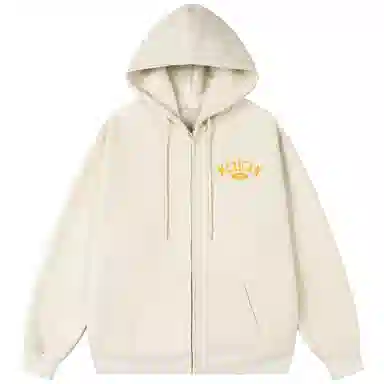 稻草人 学院风系列 简约字母印花高街重磅宽松休闲开衫连帽长袖卫衣 男女同款