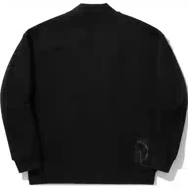 中国李宁 纯色单排扣宽松开衫卫衣 男款 黑色