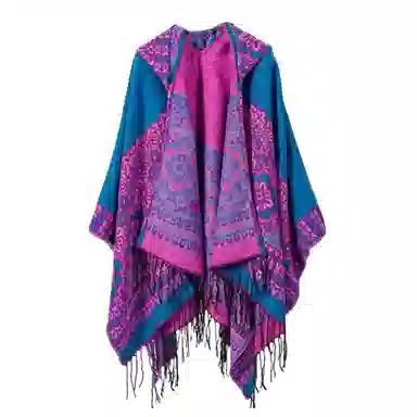 北极绒 旅行拍照穿搭民族风披风 披肩 女款