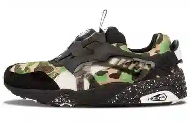 A BATHING APE x PUMA Disc Blaze Camo Green