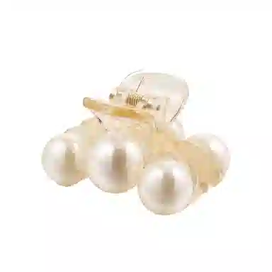 妖娆猫 韩国气质优雅人造珍珠夏季小巧可爱夹子精致半抓发鲨鱼夹后脑勺洗脸 发夹 女款