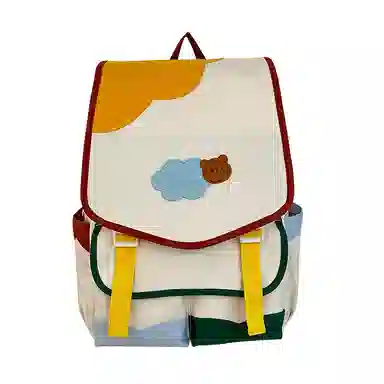 笛贝嘉 日系小众撞色大容量高颜值百搭轻便可爱 尼龙 双肩包 男女同款情侣款 多色