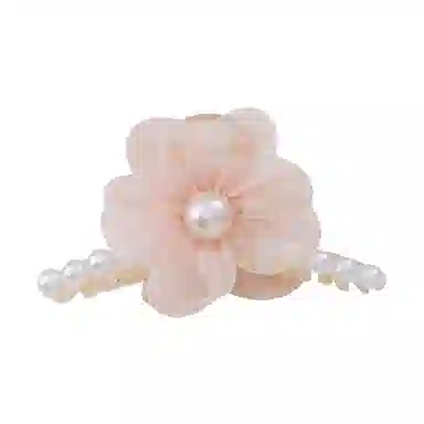 妖娆猫 超仙网纱珍珠花朵后脑勺气质盘发鲨鱼夹发卡韩式高级感 发夹 女款