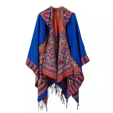 北极绒 旅行拍照穿搭民族风披风 披肩 女款