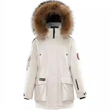 羽物 白鹅绒毛领户外极寒长袖羽绒服 男女同款