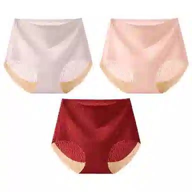 二三二三 无痕高腰收腹强力收小肚子抗菌包臀提臀薄款内裤 女款 组合装