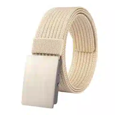 帝企鹅 帆布平滑扣休闲百搭尼龙简约加厚 腰带 男女同款情侣款