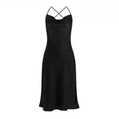 花蔓色 高开衩诱惑冰丝长款睡衣简约网纱外袍家居服无袖睡裙 女款