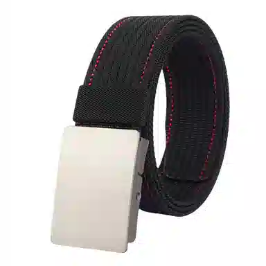 帝企鹅 帆布平滑扣休闲百搭尼龙简约加厚 腰带 男女同款情侣款