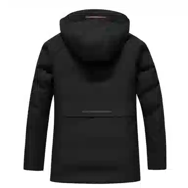 斯巴奴 保暖连帽加厚纯色短款羽绒服 男款