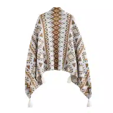 北极绒 民族风斗篷保暖装饰外搭波西米亚风 披肩 男女同款情侣款