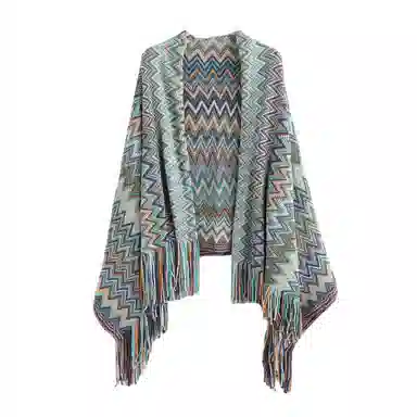 北极绒 北欧风外搭披风加厚保暖装饰波西米亚斗篷 披肩 男女同款情侣款