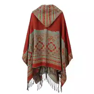 北极绒 旅行拍照穿搭民族风披风 披肩 女款