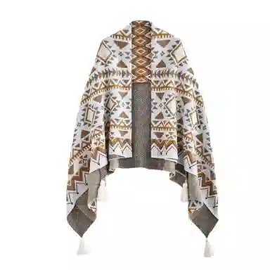 北极绒 民族风斗篷保暖装饰外搭波西米亚风 披肩 男女同款情侣款