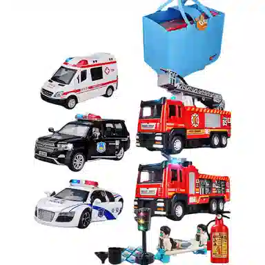 卡威 警车小汽车消防车救护车 合金 成品模型