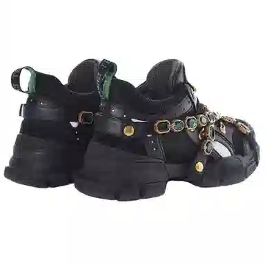 Gucci Black Leather Sneakers