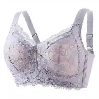 莫代尔 蕾丝聚拢无痕裸感大胸显小吸湿透气无痕美背无钢圈收副乳防下垂文胸 女款 组合装