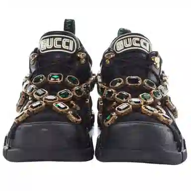 Gucci Black Leather Sneakers
