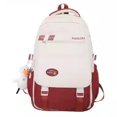 行途 简约高中双肩包小清新大学生尼龙书包大容量韩版初中生背包 女款 多色