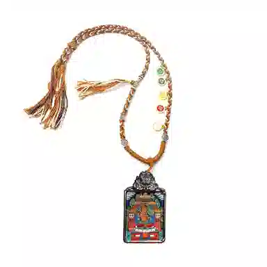 玉临门 国风民族风平安一切顺利八大守护神热工手绘唐卡 合金 吊坠 男女同款情侣款 送 男 女朋友 七 夕礼 物 礼盒包装