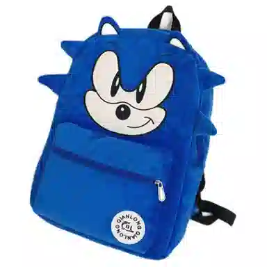 醇龙 索尼克音速小子刺猬鼠大容量 毛绒 双肩包 常规 男女同款情侣款 多色